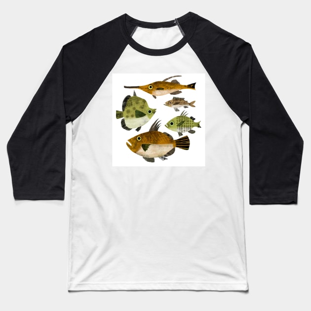 Rake Fish Baseball T-Shirt by Gareth Lucas